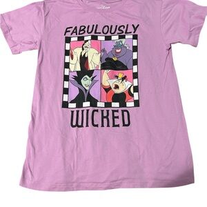 Purple Fabulously Wicked Graphic T-Shirt Disney Villains Size L 10/12